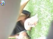 Teenie gets caught pantiless in the park