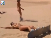 Naked girls sand boarding