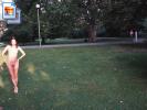 Very slutty toned girl shows off her body in the park (Galleries)