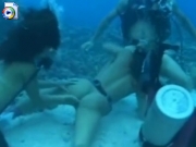 Underwater scuba diving orgy